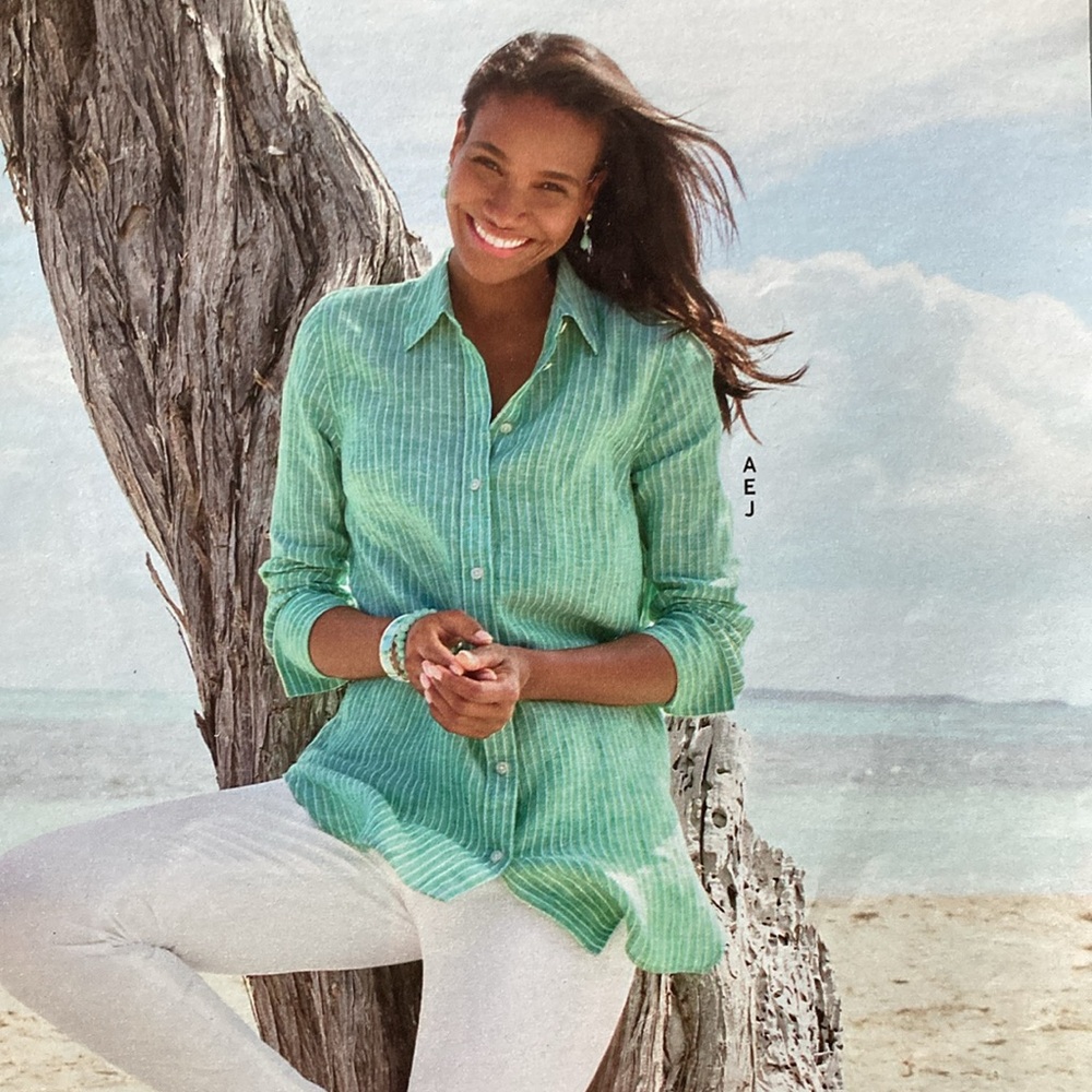 Talbots linen Boyfriend shirt/tunic